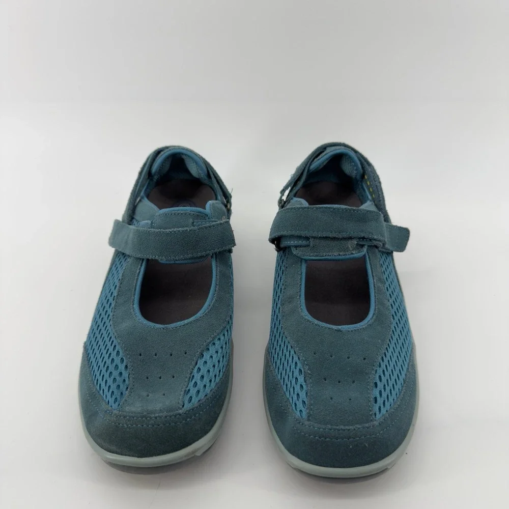 Orthofeet Mary Jane Sanibel Shoe Turquoise Blue Women 11.5W Hook & Loop Walking‎